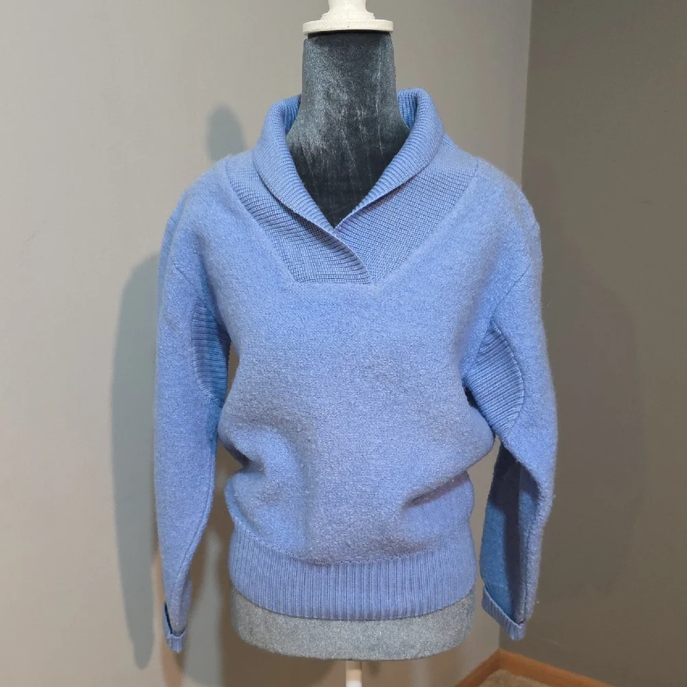Vintage The North Face - Women's Wool Soft Blue Cowl Neck Sweater Sz Small - Picture 1 of 6